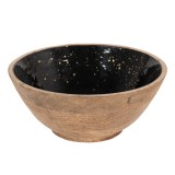 Cumpara ieftin Bol lemn maro negru 25x10 cm