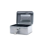 Caseta (cutie) metalica pentru bani, 152 x 125 x 80 mm, MAUL - argintie