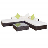 Cumpara ieftin Outsunny Set Mobilier de Grădină 18 Piese din Ratan Sintetic Maro 80x80x50cm | Aosom Romania