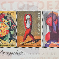 Avangardisti, bloc 3 timbre, colita MNH, nestampilata