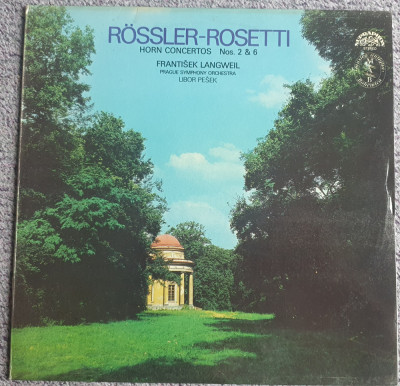 Rossler-Rosetti, Horn concertos no 2 &amp;amp; 6, orchestra Praga Frantisek Langweil1986 foto