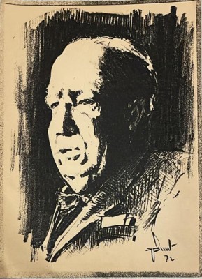 Georges Dumitresco / Dumitrescu, portret de bărbat, litografie 15 x 11 cm foto