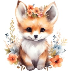 Sticker decorativ, Vulpe, Portocaliu, 66 cm, 1351STK-6