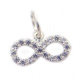 Pandantiv, jolie silver, argint 925, model infinit cu pietre, model random, zirconii, 10 x 12 mm, 0.6 g
