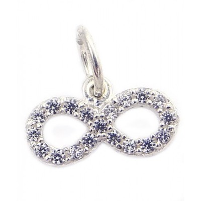 Pandantiv, jolie silver, argint 925, model infinit cu pietre, model random, zirconii, 10 x 12 mm, 0.6 g foto