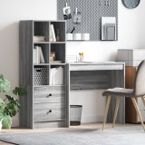 vidaXL Birou cu sertar cu raft cu depozitare 2 pcs Gri Sonoma 3337318