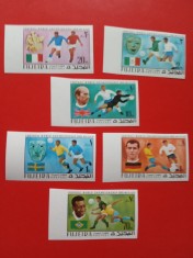 FUJEIRA, FOTBAL - SERIE COMPLETĂ MNH IMPERF.