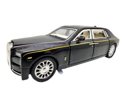 Macheta Auto Rolls Royce Phantom negru cu dungi galbene scara 1:32 foto