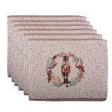 Cumpara ieftin Set 6 suporturi farfurii Craciun poliester multicolor (6) 33x45 cm