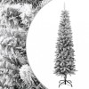 Brad de Crăciun artificial slim cu zăpadă pufoasă 210 cm PVC&amp;PE