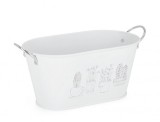 Cumpara ieftin Set 4 ghivece flori metal alb 22.5x13x10.5 cm