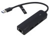 Hub USB LED neagră compactă