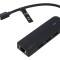 Hub USB LED neagră compactă