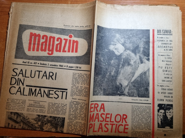 magazin 2 octombrie 1965-art. si foto calimanesti,interviu florin piersic