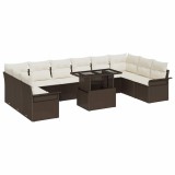 VidaXL Set de canapele pentru grădină 11 pcs Maro 100 x 55 x 73 cm
