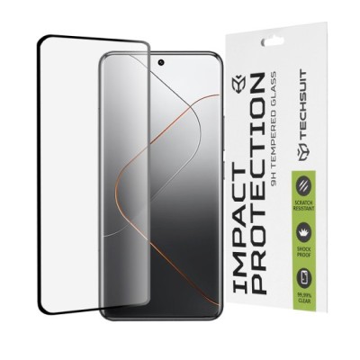 Folie pentru Xiaomi 14 Pro - Techsuit 111D Full Cover / Full Glue Glass / 3D Curved Screen - Black foto