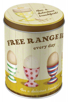Cutie de depozitare metalica - Free Range Eggs foto