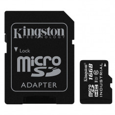 Card de memorie Kingston Industrial microSDHC 16GB 45 Mbs Clasa 10 UHS-I U1 cu adaptor SD foto