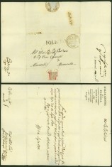 Vatican 1832 Postal History Rare Stampless Cover + Content Foligno DB.476 foto