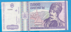 (1) BANCNOTA ROMANIA - 5.000 LEI 1993, PORTRET AVRAM IANCU, STARE BUNA foto