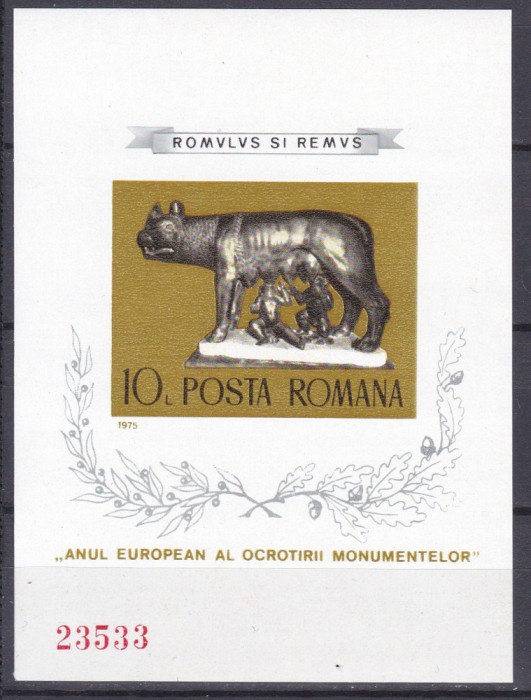 DB1 Romania 1975 Lupoaica Ndt. SS MNH Atentie 2 poze