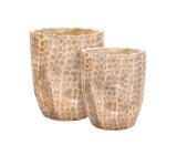 Cumpara ieftin Set 2 ghivece flori ciment maro 25,5 x 29,5, 30 x 35 cm