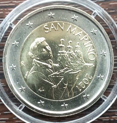 (M1857) MONEDA SAN MARINO - 2 EURO 2021, TIP 2, UNC foto