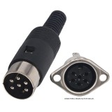 Conector DIN Nedis 6-pini tata 1buc negru CAVC20903BK