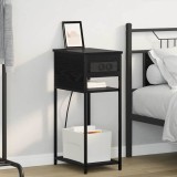 vidaXL Dulap de noapte Stejar negru 28.1 x 40.9 x 75 cm Lemn compozit