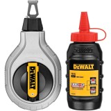 Set sfoara cu creta pentru trasare 30 m DeWALT DWHT47408-0, raport derulare 6:1, carcasa aluminiu turnat, maner anti-alunecare, capac mare pentru reum