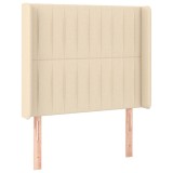 Cumpara ieftin Tablie de pat cu aripioare, crem, 103x16x118/128 cm, textil