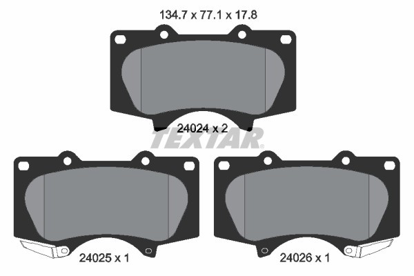 TEXTAR 2402401 set placute frana,frana disc
