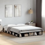 VidaXL Cadru de pat, negru, 140x200 cm, lemn prelucrat