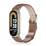 Curea Tech-Protect Leatherfit pentru Xiaomi Smart Band 8/8 NFC Maro