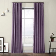 Draperie din catifea cu rejansa din bumbac tip fagure, Madison, 150x260 cm, densitate 700 g/ml, Mauve, 1 buc