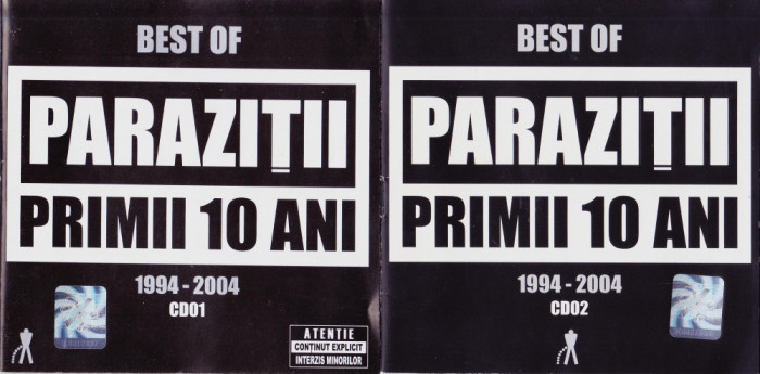 CD Hip Hop: Parazitii - Primii 10 ani 1994-2004 CD01 si CD02 ( originale )