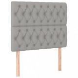 Tablii de pat, 2 buc, gri deschis, 90x7x78/88 cm, textil