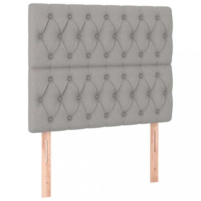 Tablii de pat, 2 buc, gri deschis, 90x7x78/88 cm, textil