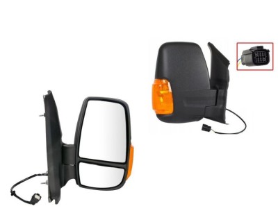 Oglinda exterioara Ford Transit/Tourneo, 01.2014-, Dreapta, reglare electrica; texturat; incalzita; scurt; geam convex; cromat; 6 pini; cu semnalizar foto