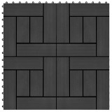VidaXL Plăci de pardoseală, 22 buc., negru, 30 x 30 cm, WPC, 2 mp
