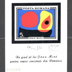 Romania.1970 Pictura:J.Miro-Bl. ZR.391