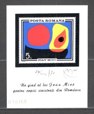 Romania.1970 Pictura:J.Miro-Bl. ZR.391 foto