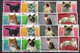 Fujeira 1967 fauna pisici MI 206-213 A+B MNH, Nestampilat