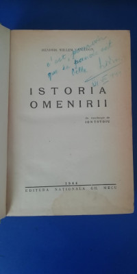 myh 536 - HENDRIK WILLEM VAN LOON - ISTORIA OMENIRII - ED 1944 foto