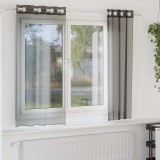 Gossi perdele voile cu oeli 2 buc negru 140x175 cm
