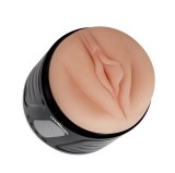 Masturbator Dublu Crushious Dunk, 10 Moduri Vibratii, USB, TPE, Natural, 11 cm