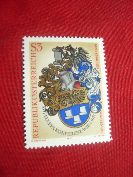 Serie AUSTRIA 1977 - Conferinta EUCEPA - Stema , 1 valoare