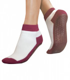 Sosete Antiderapante Suprima Visiniu-Alb Marimea 35/38, Bumbac, Protectie Alunecare, Siguranta Acasa