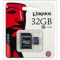 Card de memorie Kingston microSDHC 32GB, Class 4 + Adaptor + Ambalaj Retail