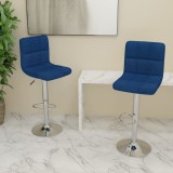 VidaXL Scaune de bar, 2 buc., albastru, material textil